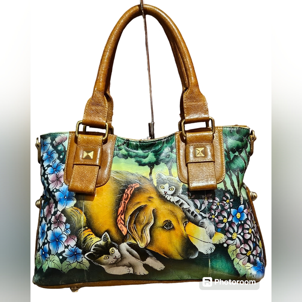 Original by Sharif 1826 Artistic Expressions Hand Painted Leather Handbag